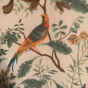 Max Studio Small tank with liner. 100% Polyester.Beautiful birds and flowers.